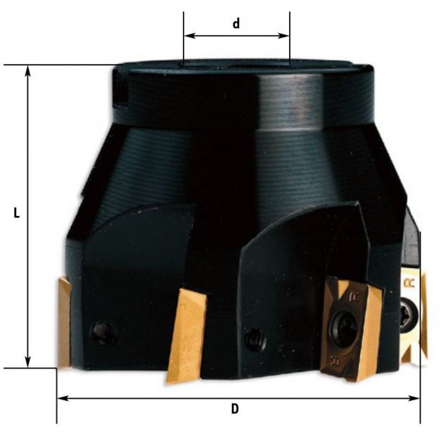 Cap de frezare 90 grade, Ø100mm 13 taisuri, racire interioara APKT10
